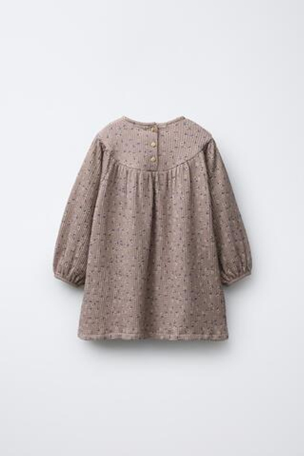 ZARA ПЛАТЬЕ С ЦВЕТОЧНЫМ ПРИНТОМ, ТЕМНАЯ МАЛЬВА