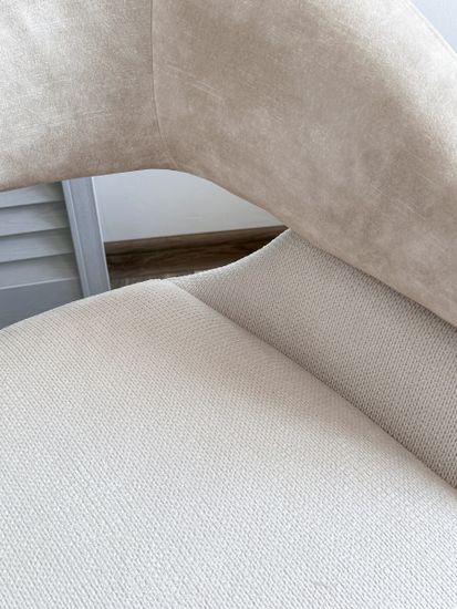 Стул EMBER 360 град. поворот. 7525-01 Бежевый, велюр/ ENJOY-100 Белый, ткань/ Черный