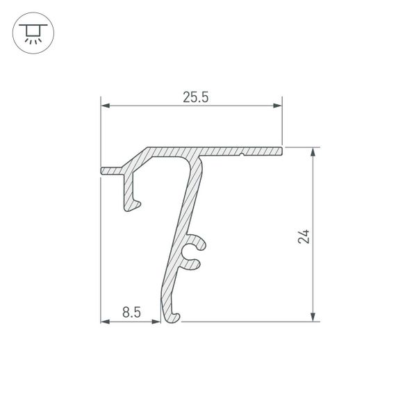 Профиль Arlight Stretch-Shadow-Tech-Ceil-2000 Black 040704