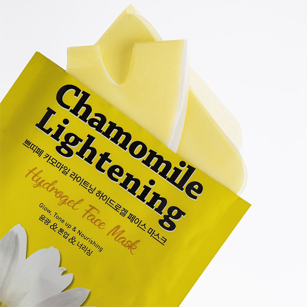 Успокаивающая гидрогелевая маска с экстрактом ромашки Petitfee Chamomile Lightening Hydrogel Mask