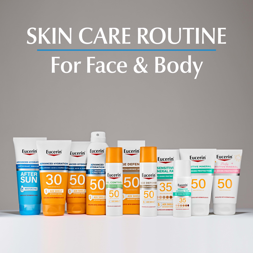 Eucerin, Sensitive Mineral, легкий солнцезащитный лосьон, SPF 50, без отдушек, 118 мл (4 жидк. унц.)