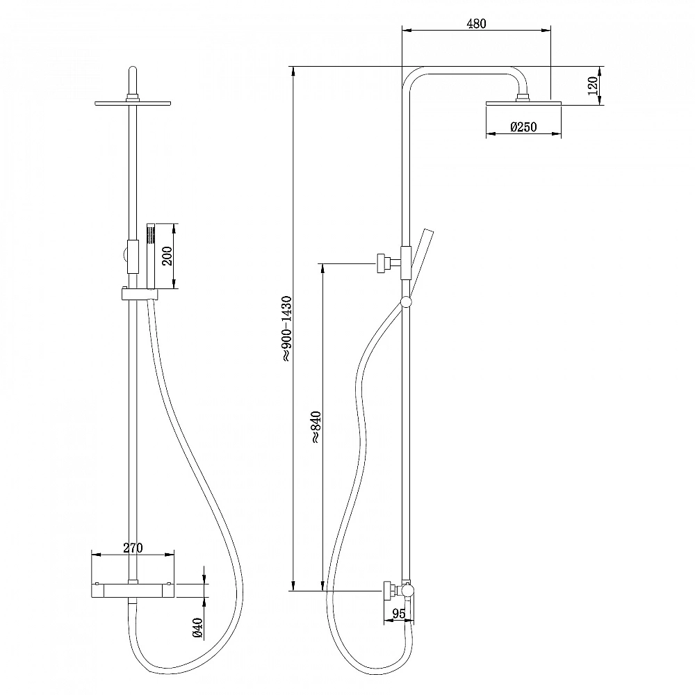 Душевая система ABBER Wasser Kreis AF8160L хром