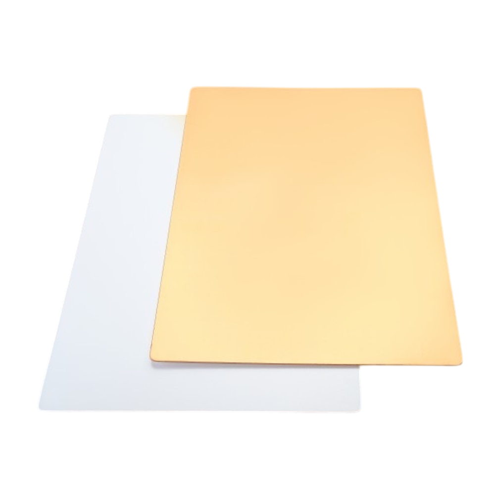 Подложка для торта прямоугольная 30х40 см, 3,2 мм (золотая\белая)