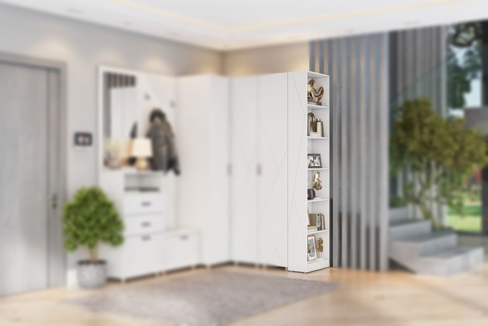 Стеллаж боковой МС "Сандра" (Белый лофт)