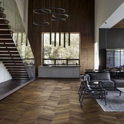 Инженерная доска Kahrs Дуб Шеврон темно-коричневый DARK BROWN