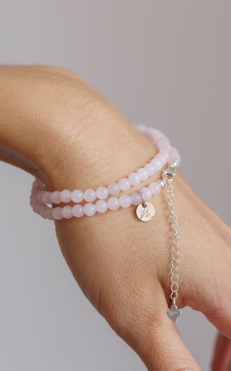 Браслет "Memo about Love&Luck" двойной из природного розового кварца