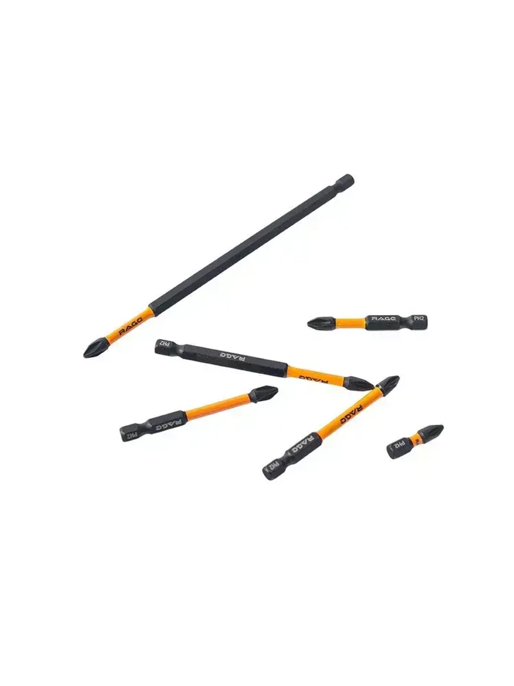 Набор бит торсионных IMPACT S2 PH2 х 25 мм 50 мм 65 мм 70 мм 90 мм 150 мм 6 шт RAGE