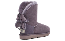 UGG Угги Classic Short Cuffed Bow Fleece Lined, серый