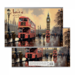 Альбом для рисования А4 40л., Alingar, на скрепке, мелованный картон (стандарт), 100 г/м2, "Акварельный город", 2 дизайна в пленке т/у