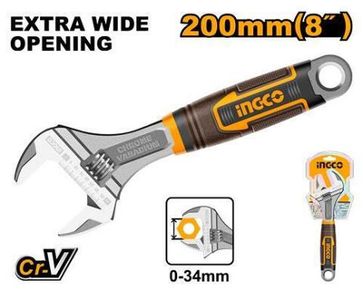 Разводной ключ 200х34 мм SUPER INGCO HADW131088 INDUSTRIAL