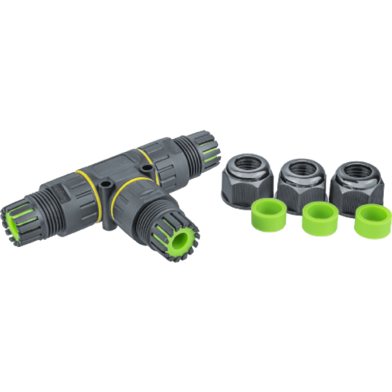 Разъем кабельный винтовой Navigator NTB-T02 3P 0,5-2,5 мм2 IP68 T-образный пластик 35494