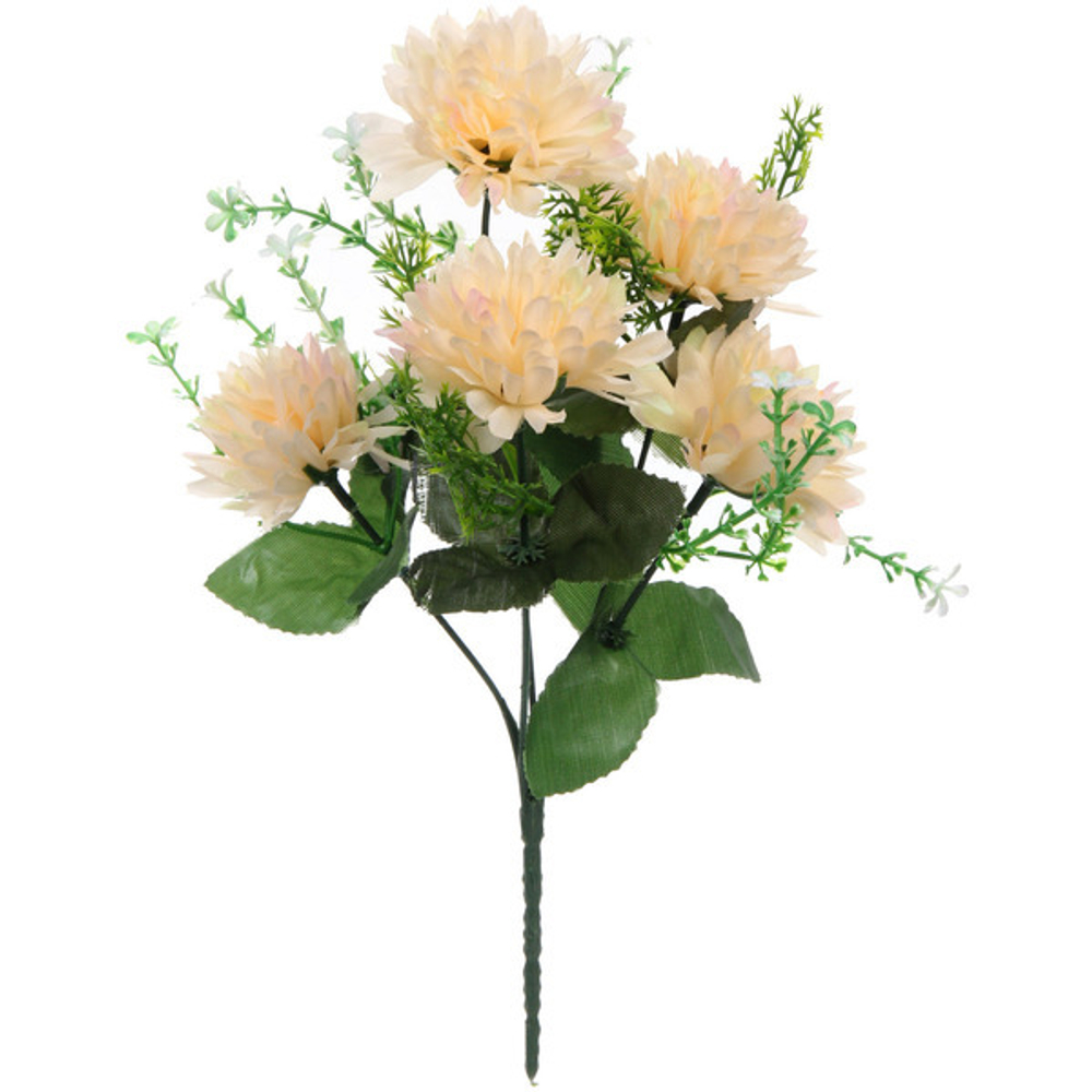 Букет цветов 33см «Георгина» кремовый 5 цветков