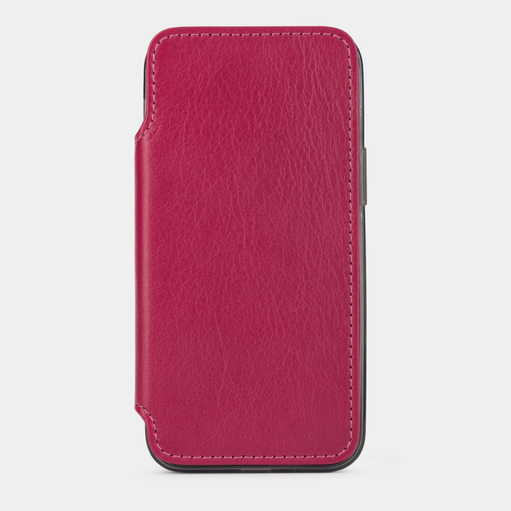 Чехол кожаный Benoit для iPhone 12 Mini малинового цвета