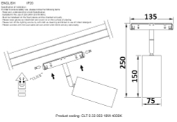 Светильник трековый магнитный Crystal Lux CLT 0.33 003 18W BL 4000K