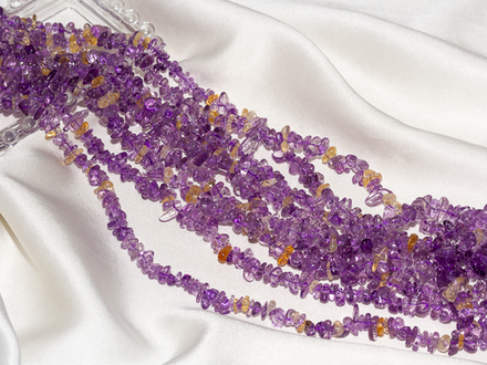 Нить бусины из аметрина 8-10мм (галька)