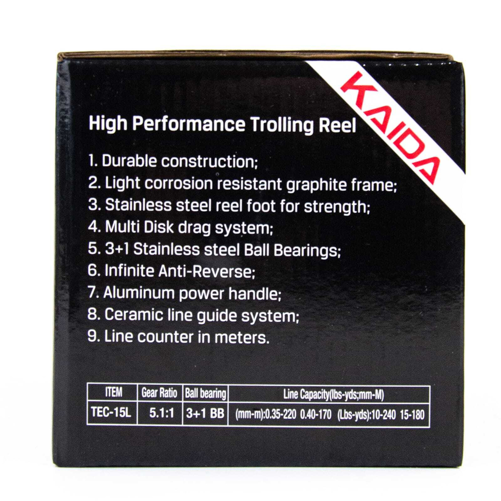 Катушка мультипликаторная Kaida TEC-15L со счетчиком, под левую руку (1500, 3+1BB)