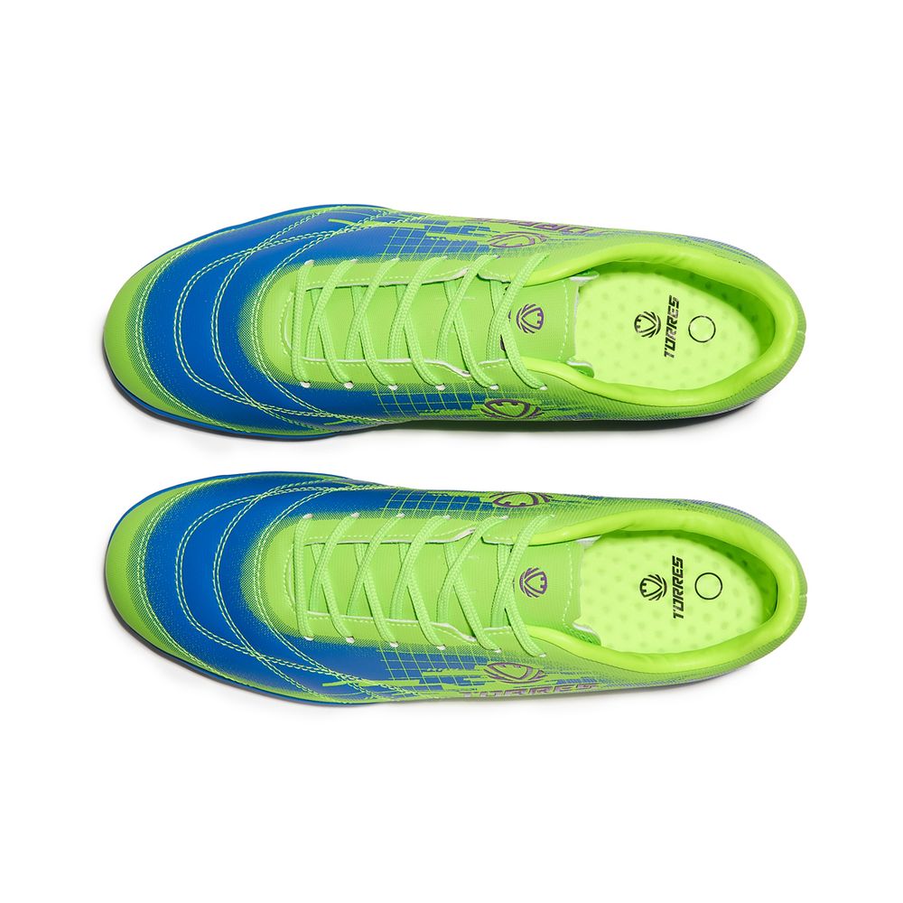 Бутсы футбольные (многошиповки) подростковые TORRES COPA-J, TS234237-350-35, р.35, сине-салатовый
