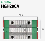 Рельсовая каретка HIWIN HGH20C