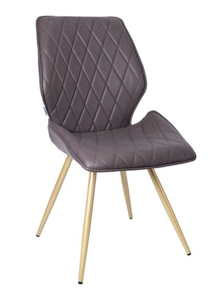 Стул LA ALTA OSTIN 360 экокожа шоколад, каркас круглый шампань