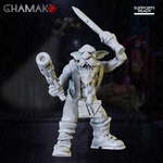 Orks Greenskins Gretchin Бородатый Грот с ножом и пистолетом миниатюра для dnd, днд, pathfinder, фентези, Настольная игра, НРИ, Варгейм, РПГ
