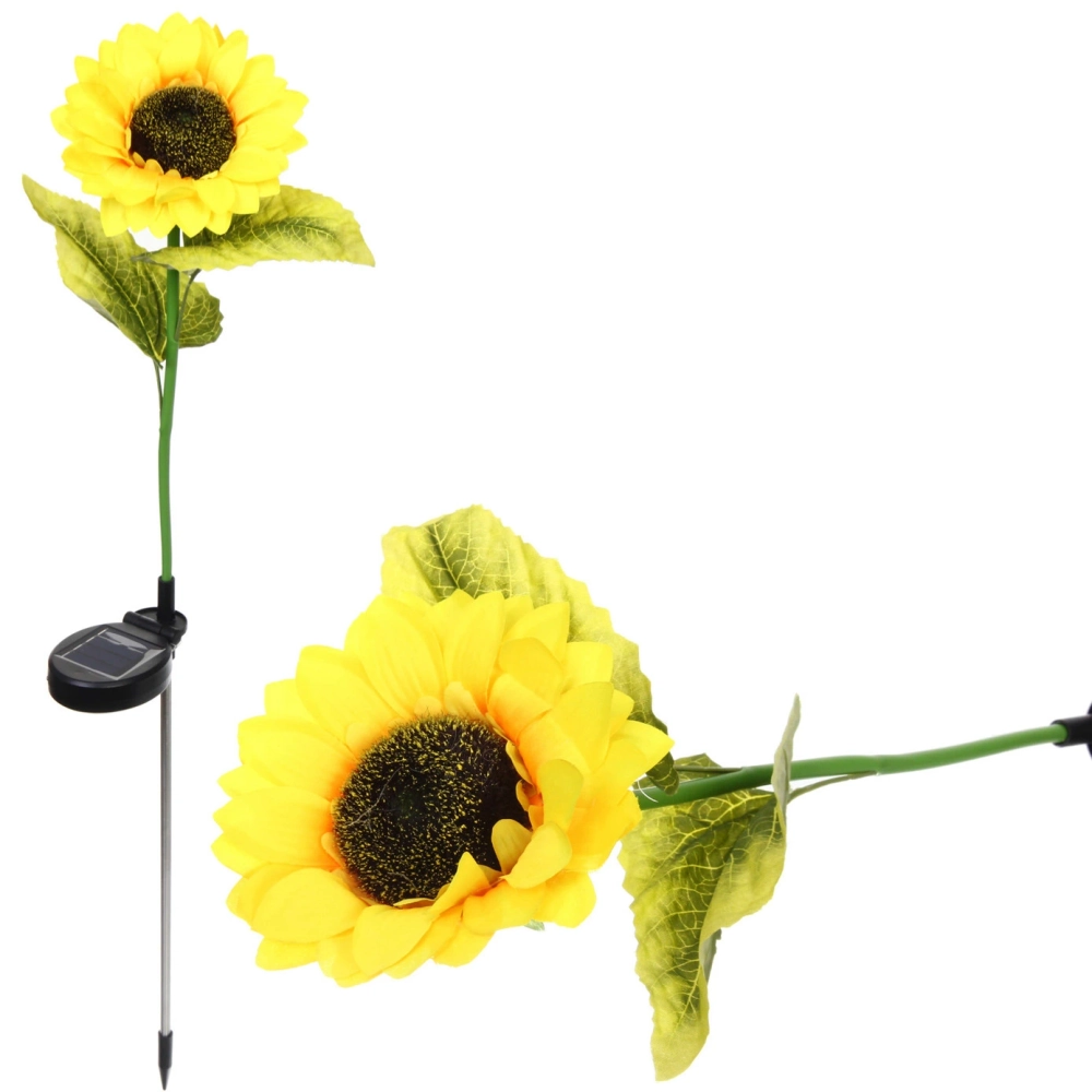 Светильник на солн.батарее (фигура на спице с подсветкой) «Подсолнух» 73 см, Желтый (свечение тепл.белый)