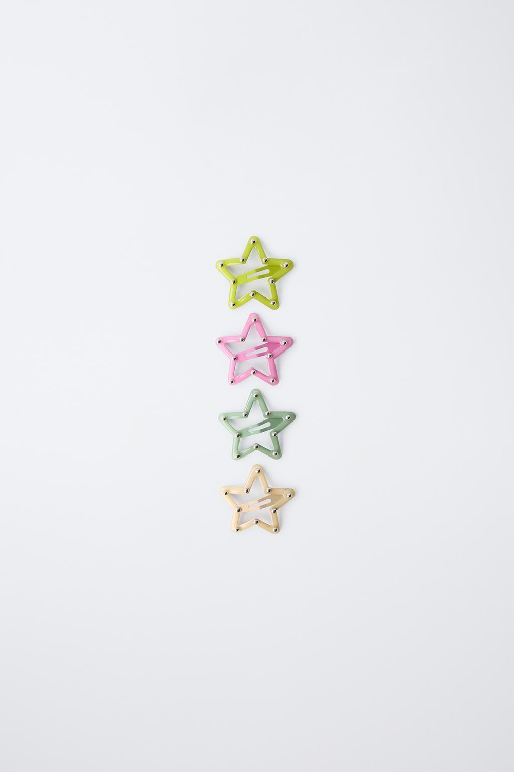 ZARA НАБОР ИЗ 4 ЗАКОЛОК ДЛЯ ВОЛОС «ЗВЕЗДЫ», ЦВЕТ ФУКСИИ