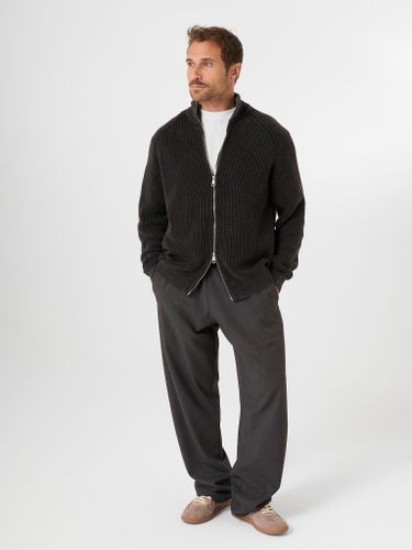 Графитовый хлопковый джемпер на молнии QWE