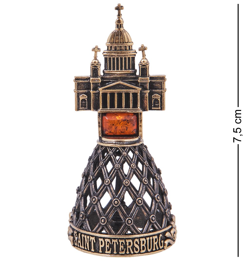 AM-4182 Колокольчик «Исаакиевский собор» (латунь, янтарь)