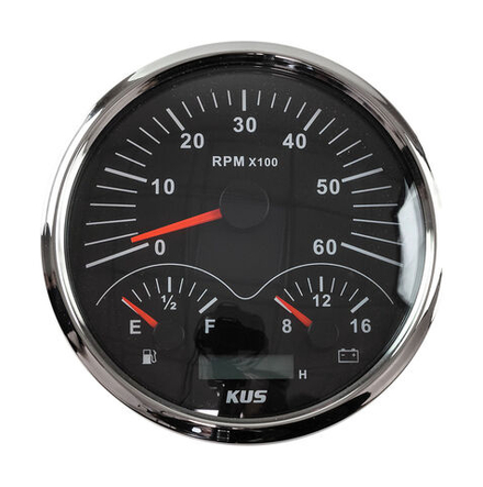 Прибор многофункциональный 4 в 1, черный циферблат, нержавеющий ободок, д. 110 мм