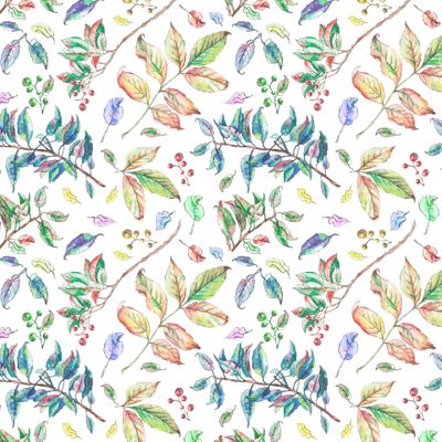 Акварельные осенние листья 2