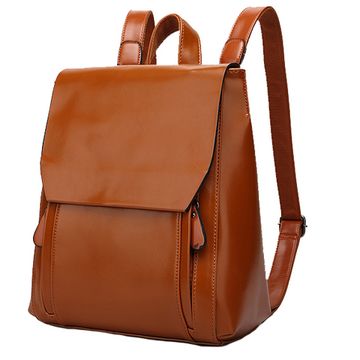 Рюкзак женский из экокожи Конверт 2.0. Коричневый