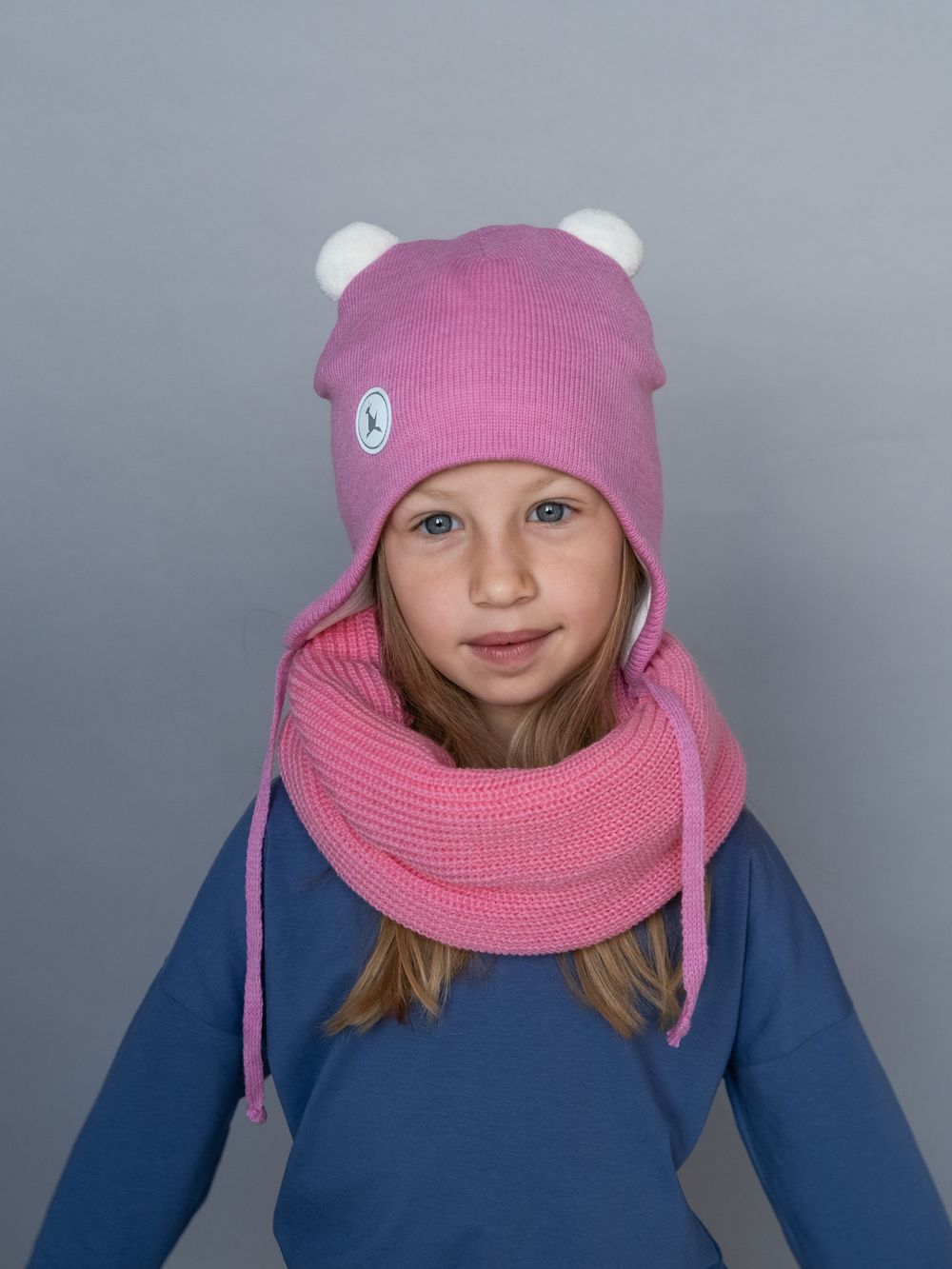 Снуд-резинка вязаный (Фламинго)