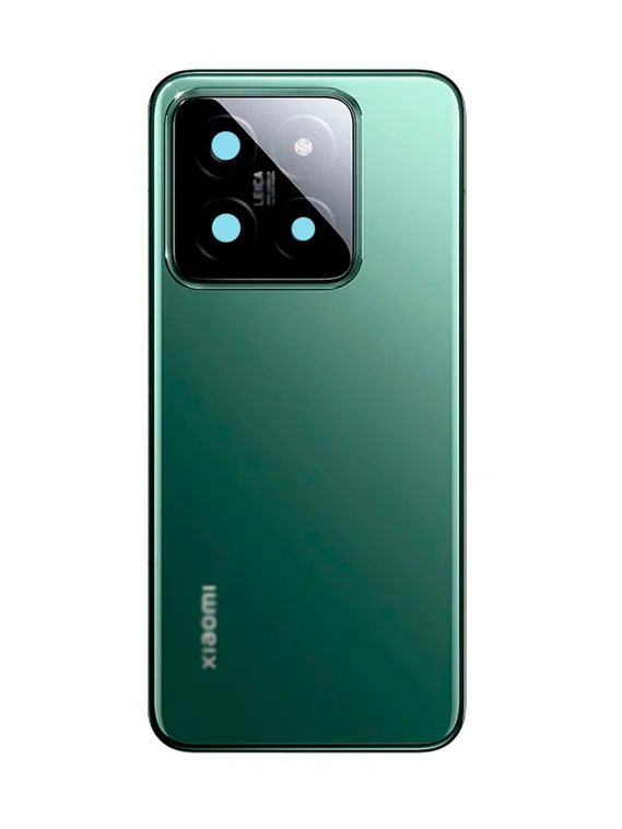 Задняя крышка для Xiaomi Mi 14 (Зеленая) со стеклом камеры