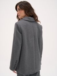 Пальто укороченное из смесовой шерсти «Графит» женское