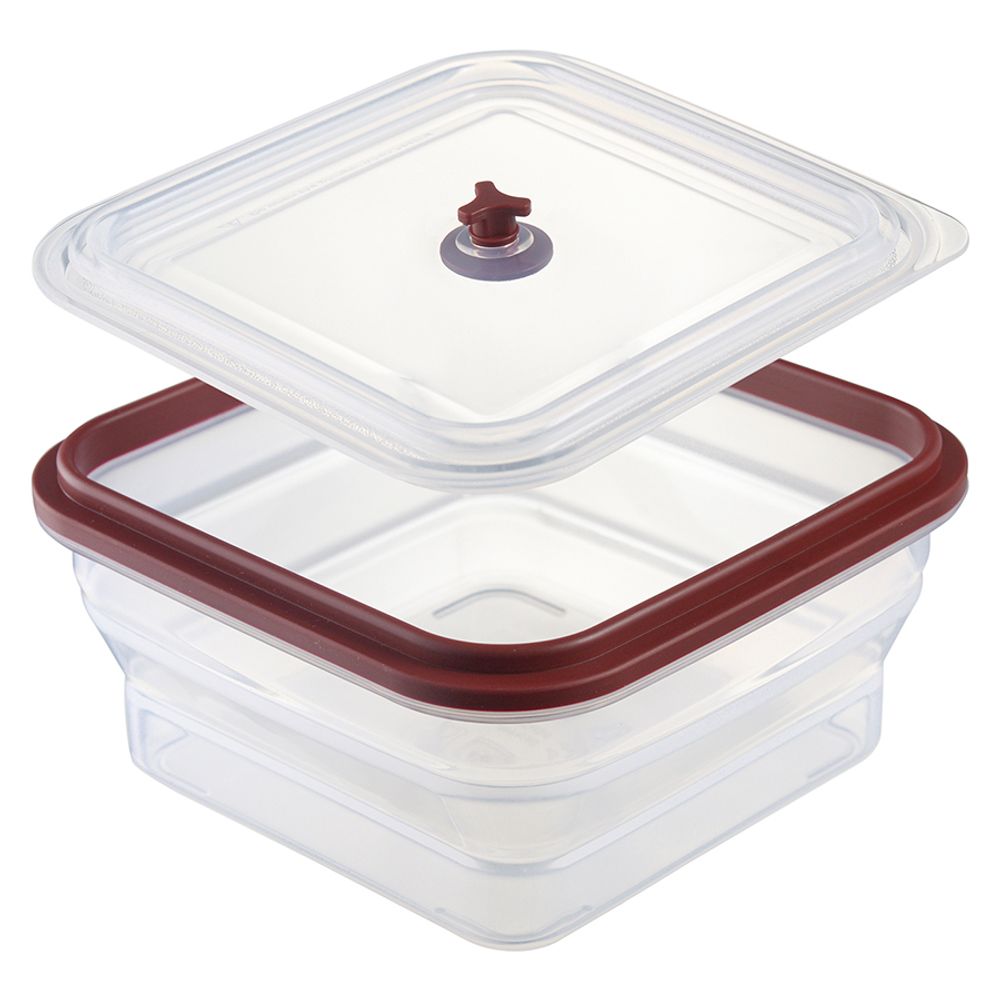 Контейнер для переноски и хранения силиконовый квадратный складной Silikobox, 1,2 л, темно-сливовый