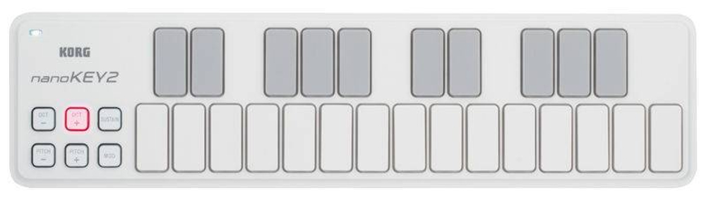 KORG NANOKEY2-WH портативный USB-MIDI-контроллер, 25 чувствительных к нажатию клавиш.