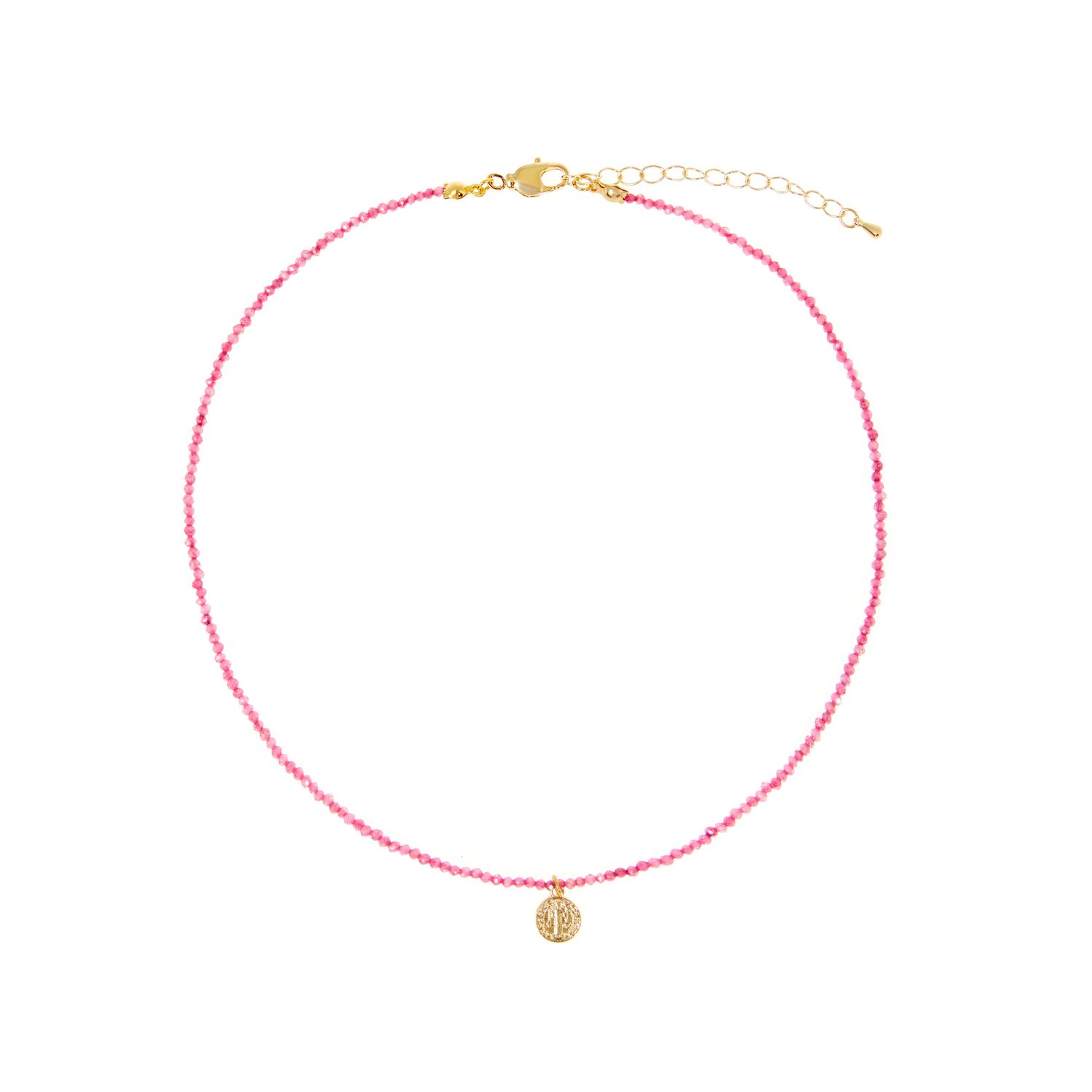 Колье Tiny Coin Necklace - Pink