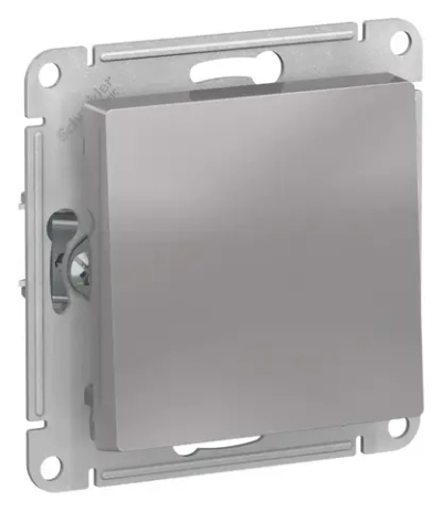 ATLASDESIGN 1-клавишный ВЫКЛЮЧАТЕЛЬ 2-полюсный, 10АХ, механизм, АЛЮМИНИЙ