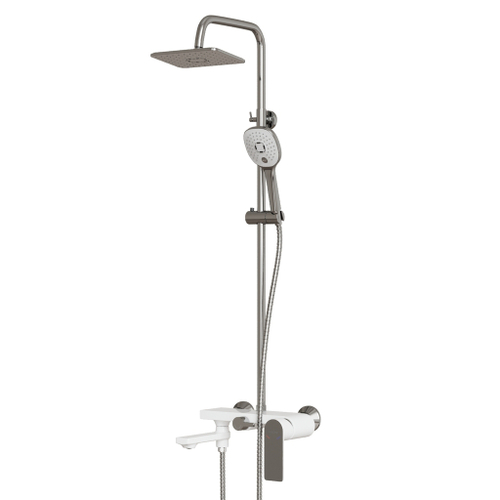 Душевая система 35к MIXLINE ML33-06"City White"излив лейка 3 поз. +лейка"Тропический душ" БЕЛЫЙ/ХРОМ