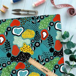 Ткань оксфорд 600 детская разноцветная карта местности