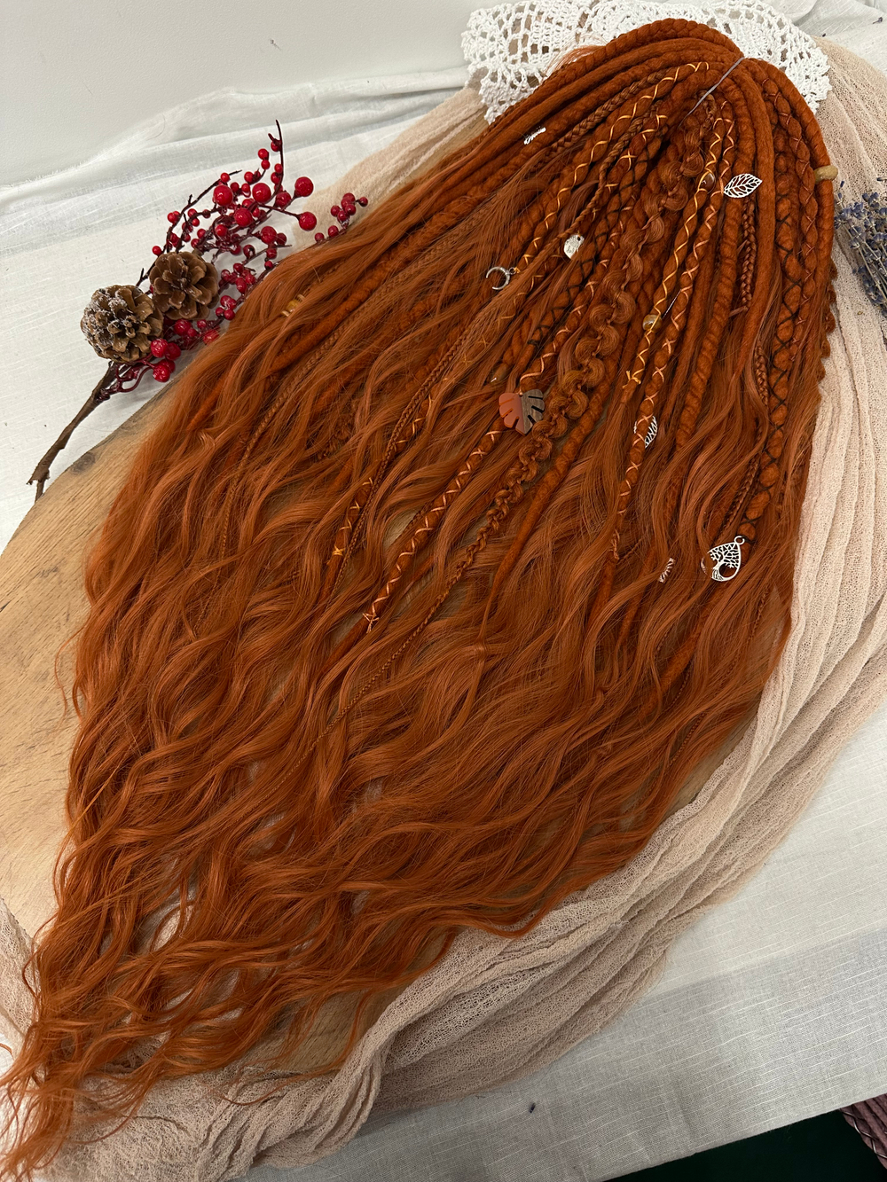 Войлочный комплект дредов и кос с кончиками из термоволокна