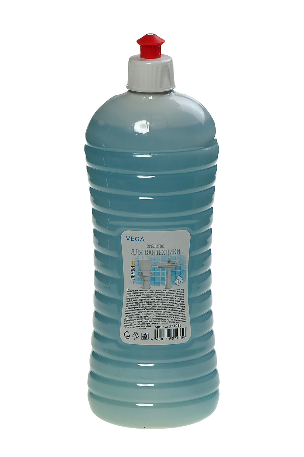 Чистящее средство Vega для сантехники лимон 1л гель пуш-пул
