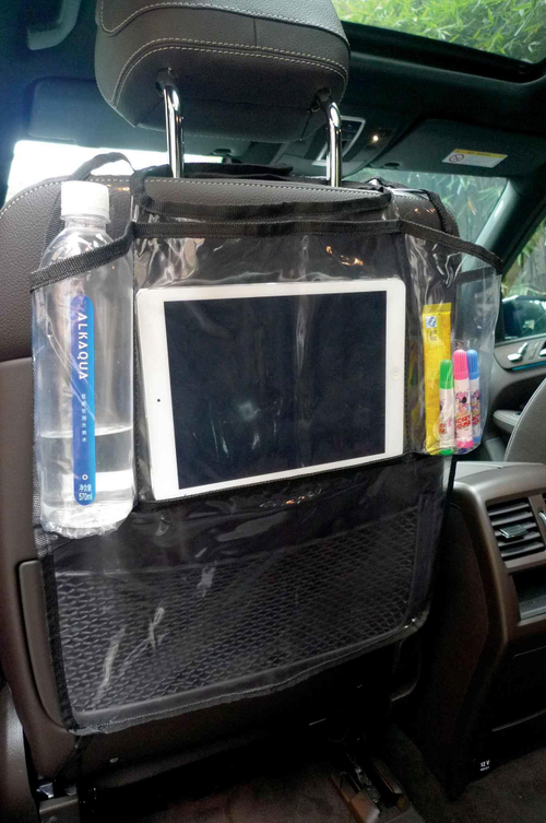 Защита спинки переднего сиденья AVS с отделением для планшета KM-02