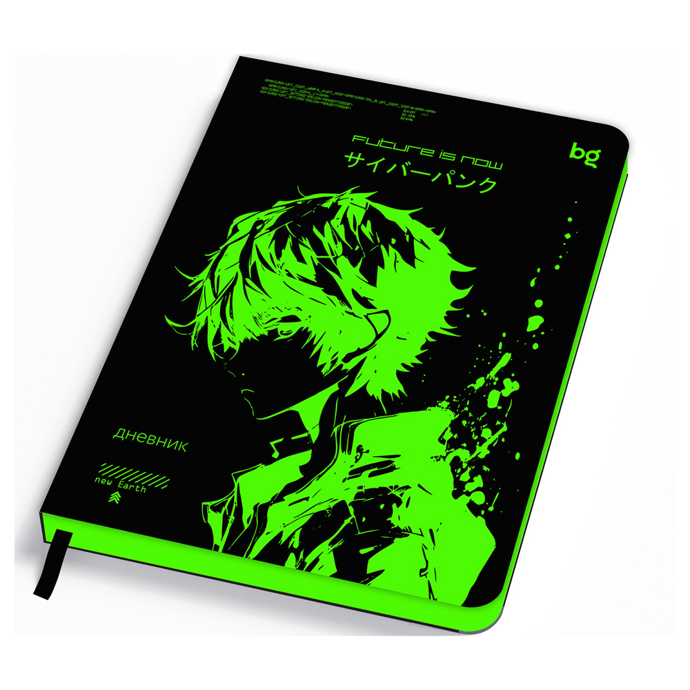 Дневник 1-11 кл. "Neon. Anime" 48л. (Лайт), иск. кожа, неоновая печать, цветн. срез, ляссе, BG