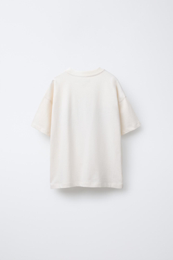 ZARA ФУТБОЛКА С НАДПИСЬЮ, ЭКРЮ