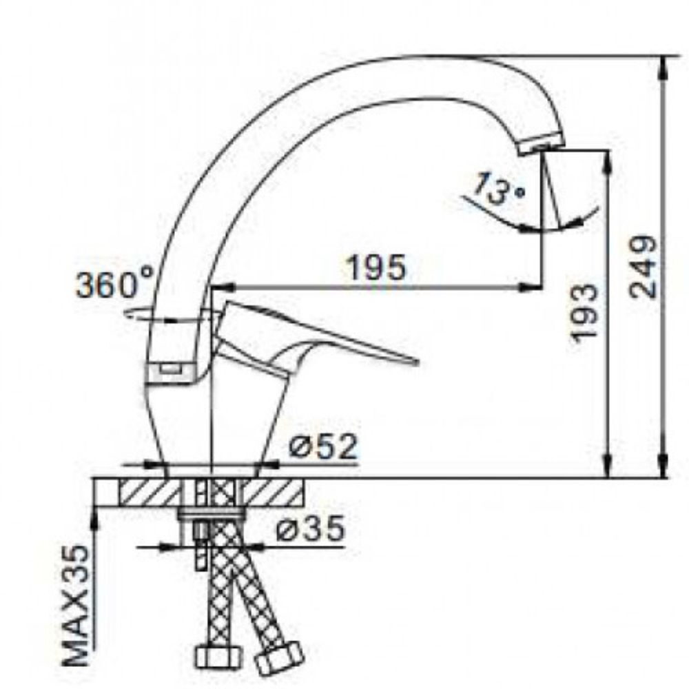 Смеситель для кухни, Frap, с картриджем, хром, F4104