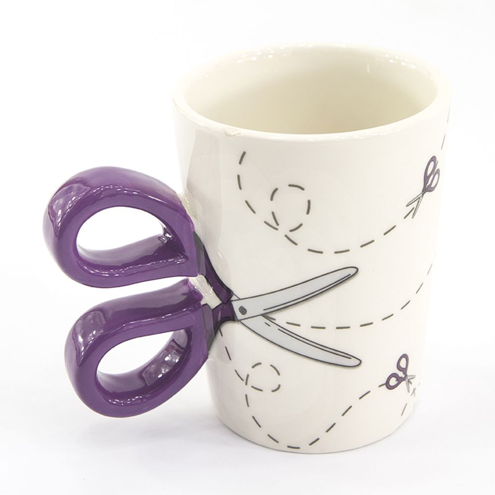 Кружка с ручкой и рисунком в виде ножниц, 400 мл
