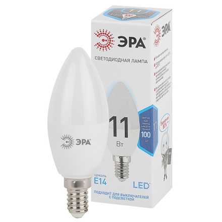 Лампочка светодиодная ЭРА STD LED B35-11W-840-E14 E14 / Е14 11Вт свеча нейтральный белый свeт