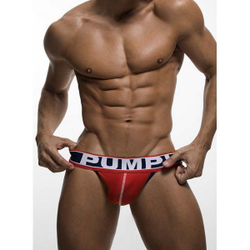Мужские трусы джоки красные с белыми резинками PUMP!388