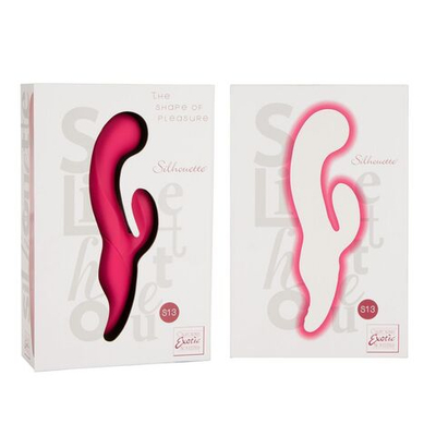 Красный вибромассажер Silhouette S13 с клиторальным стимулятором - 19,8 см. (Цвет: красный)